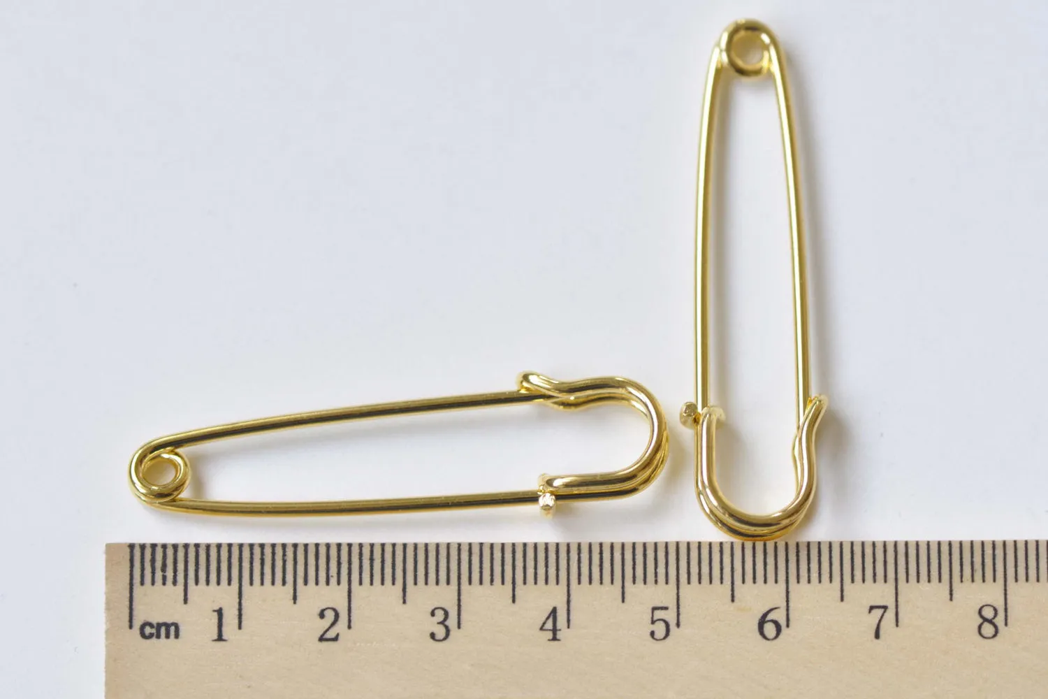 Plain Gold Safety Pins Kilt Pins Broochs 11x50mm Set of 10 A8523