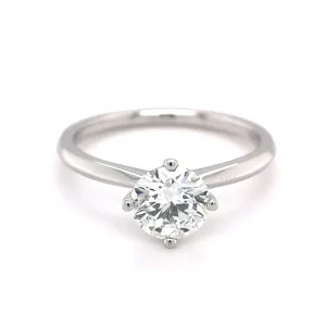 Platinum 1.01ct Round Brilliant Cut Diamond Ring