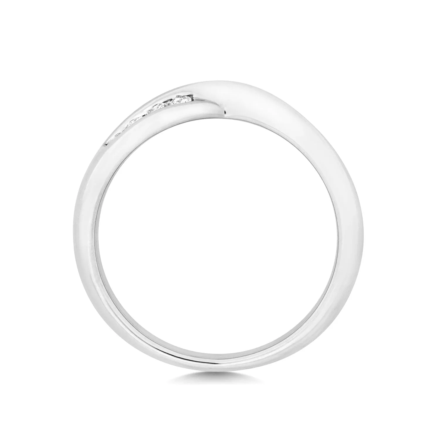 Platinum Diamond Set Crossover Eternity Ring