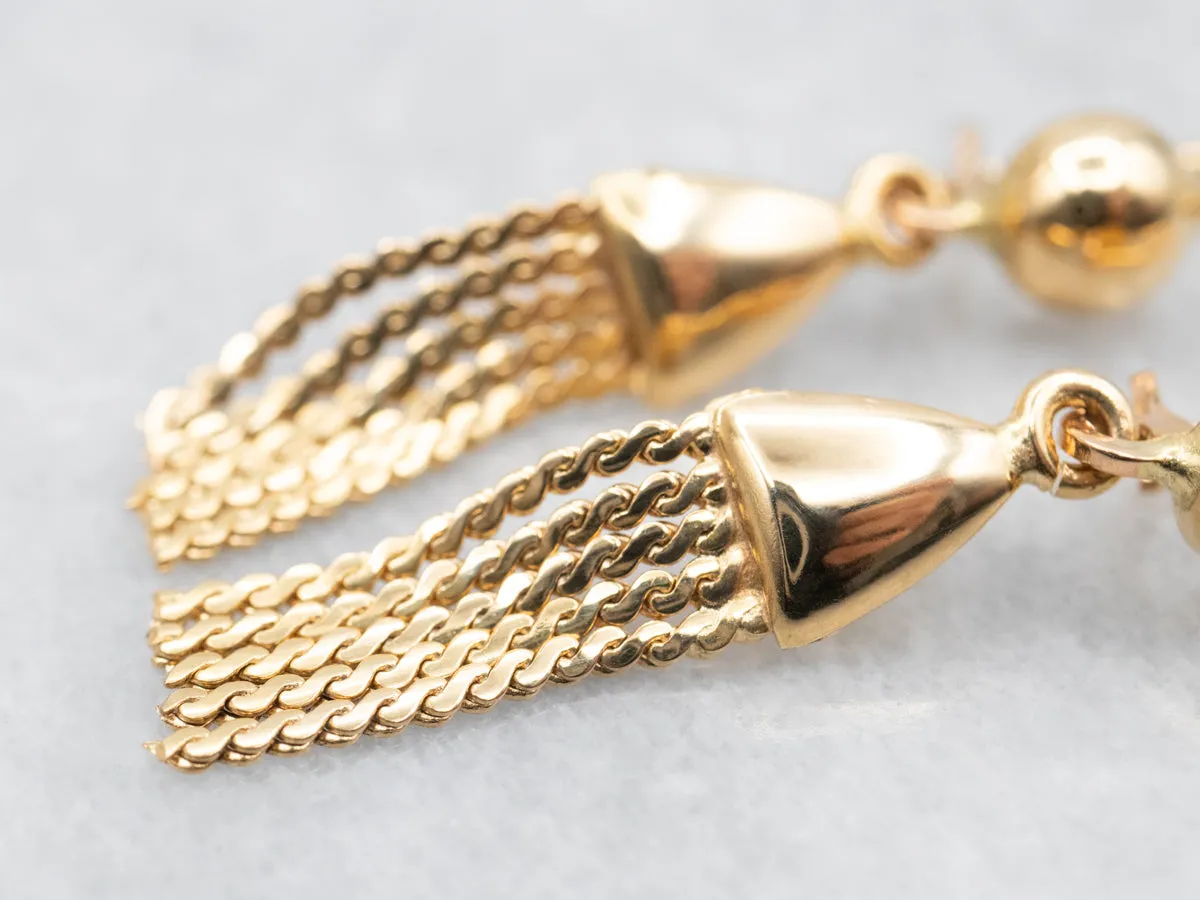 Polished 18-Karat Italian Gold Tassel Drop Earrings