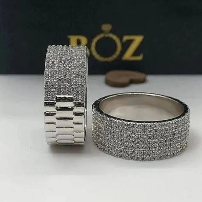 Presidential CZ Band in 925 Sterling Silver