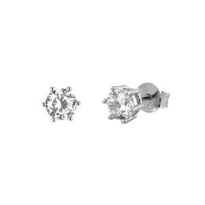 Rhodium plated 925 silver earrings assembled with zirconium oxide