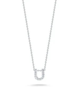 Roberto Coin 18K Diamond Love Letter &#34;U&#34; Necklace