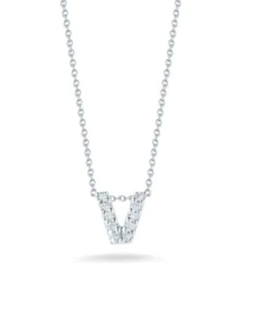 Roberto Coin 18K Diamond Love Letter &#34;V&#34; Necklace