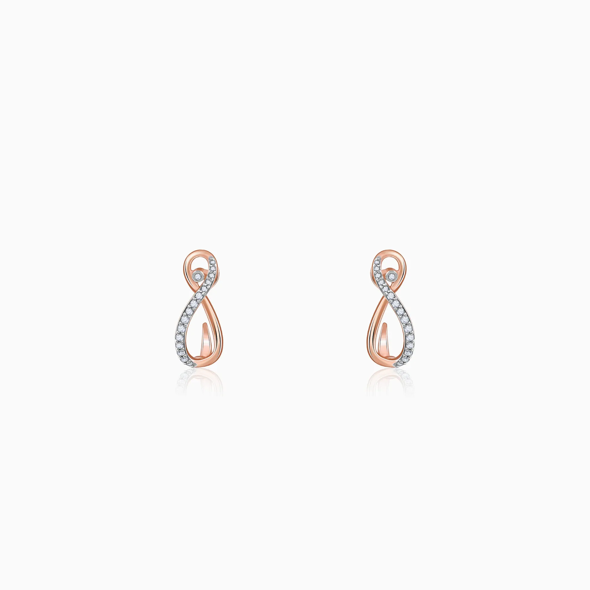 Rose Gold Artemis J-hoop Diamond Earrings