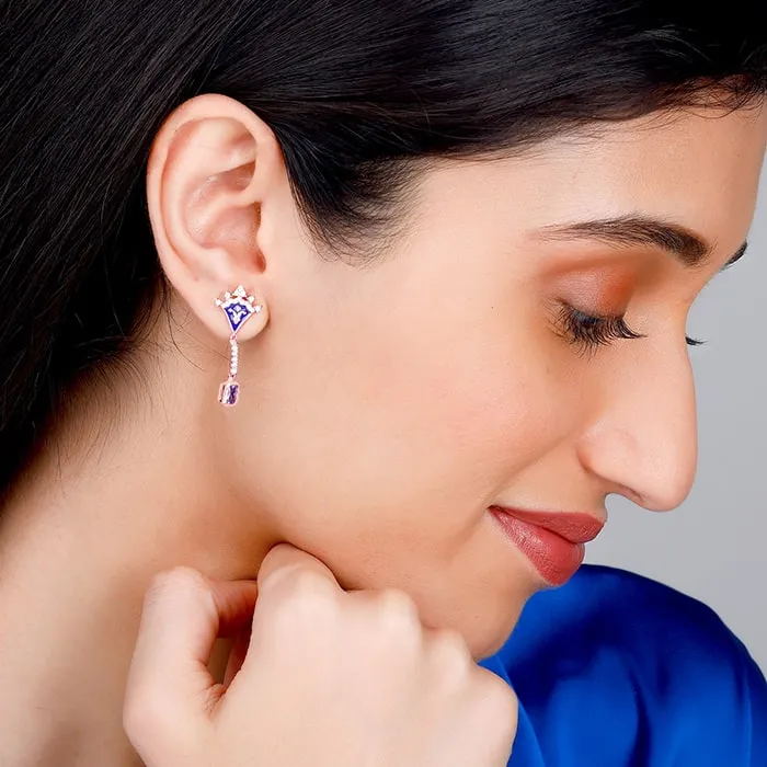 Rose Gold Queen Victoria's Coronet Earrings