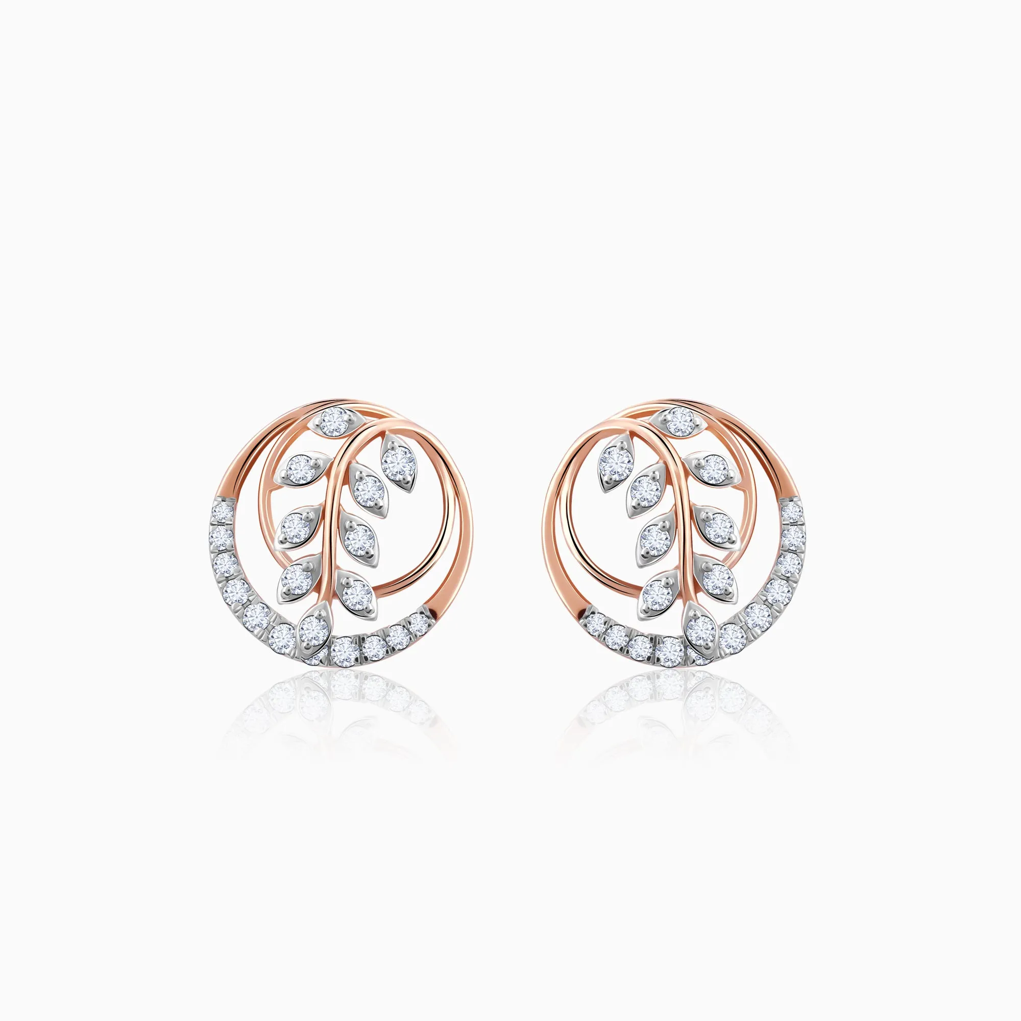 Rose Gold Sweet Alyssum Diamond Earrings