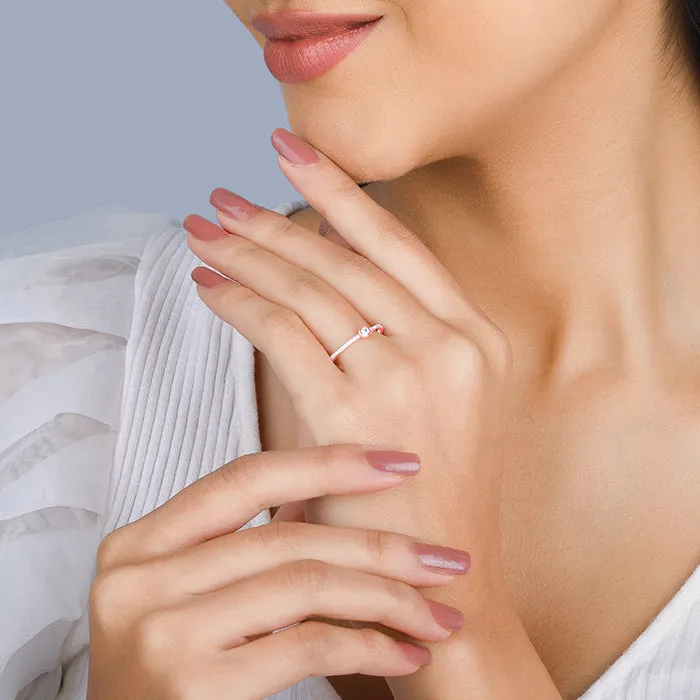 Rose Gold Zircon Epitome of Love Ring