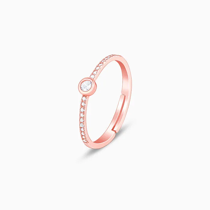 Rose Gold Zircon Epitome of Love Ring