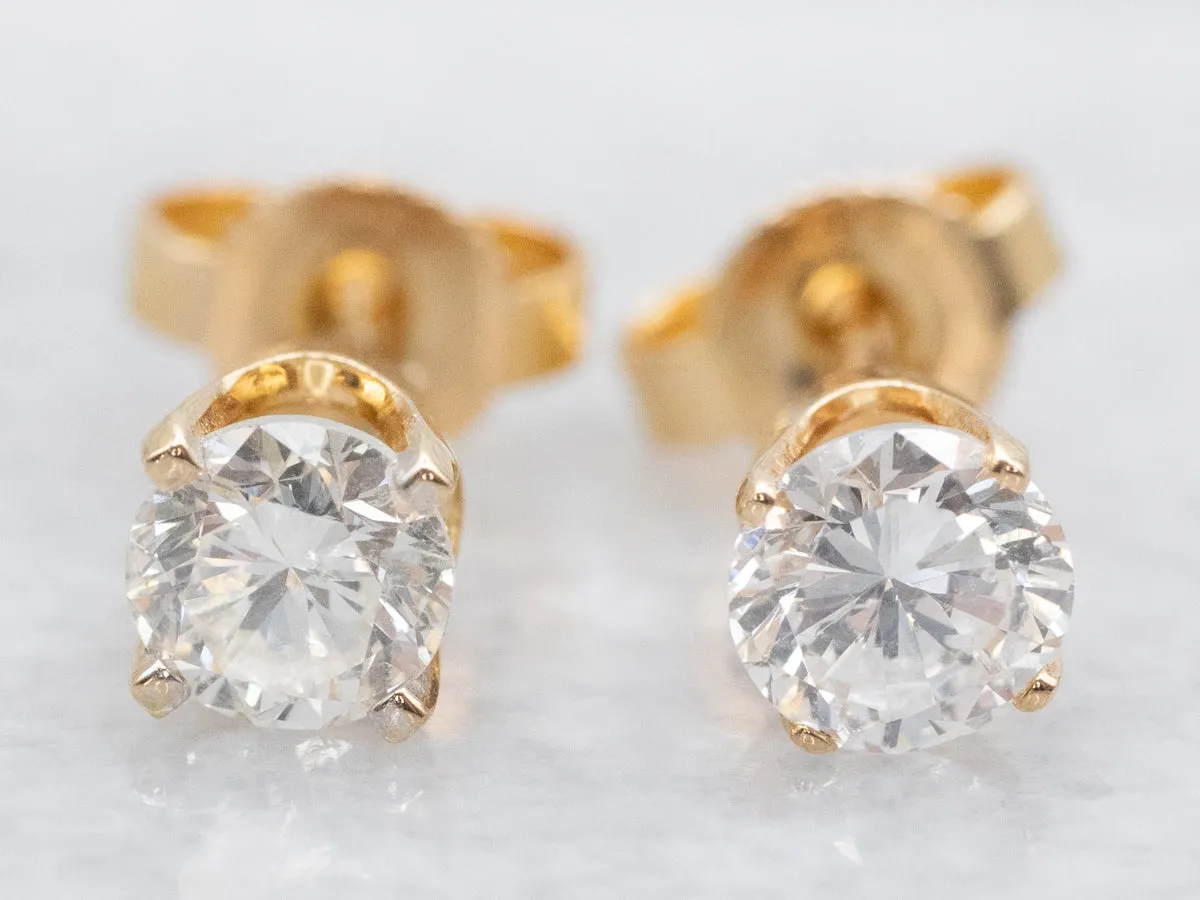 Round Brilliant Diamond Stud Earrings