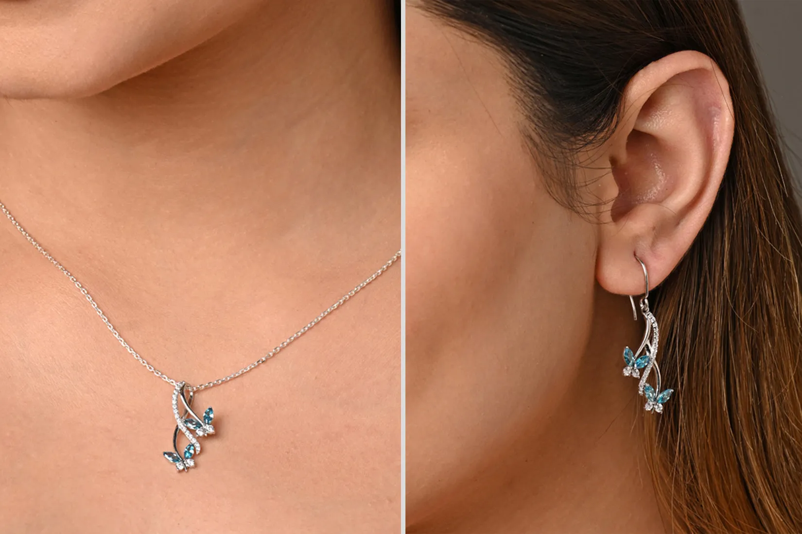 Silver Butterfly Jewellery Set