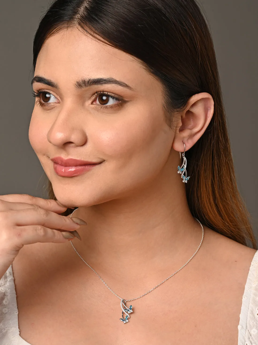 Silver Butterfly Jewellery Set