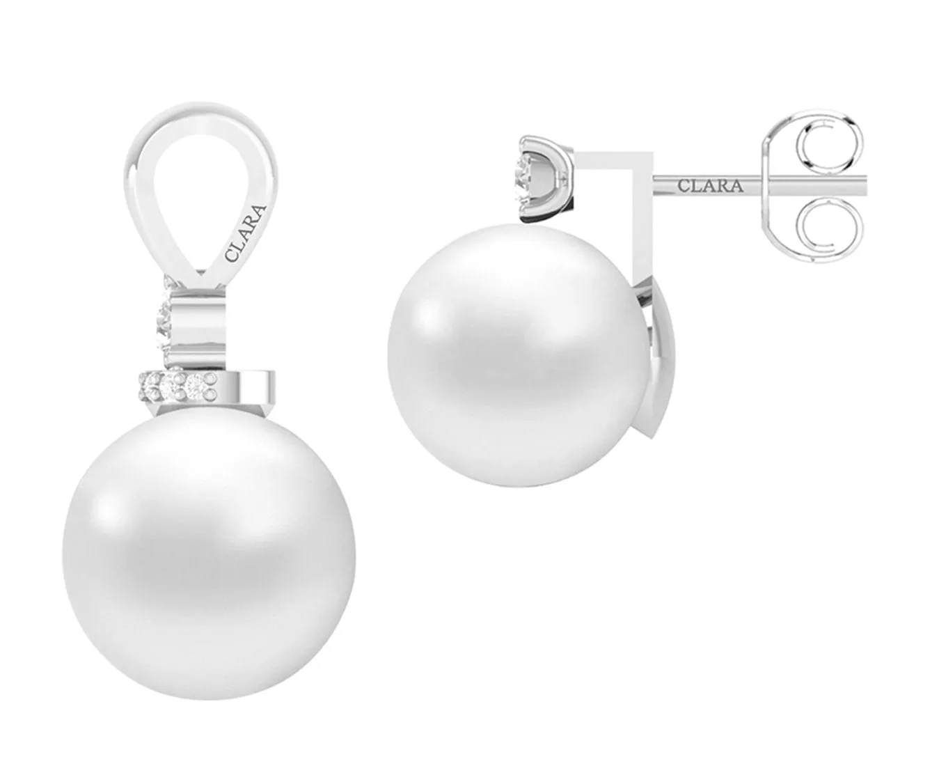 Silver Classic Pearl Jewellery Set