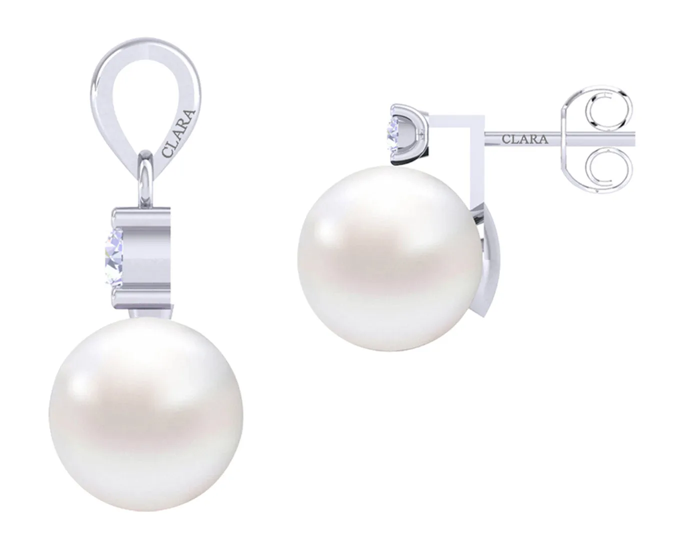 Silver Classic Pearl Jewellery Set