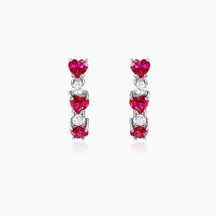 Silver Crimson Crush Earrings