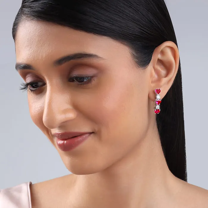 Silver Crimson Crush Earrings