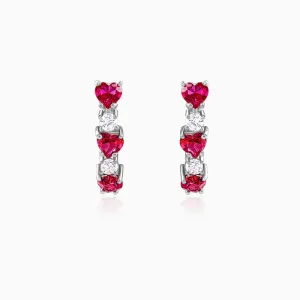 Silver Crimson Crush Earrings