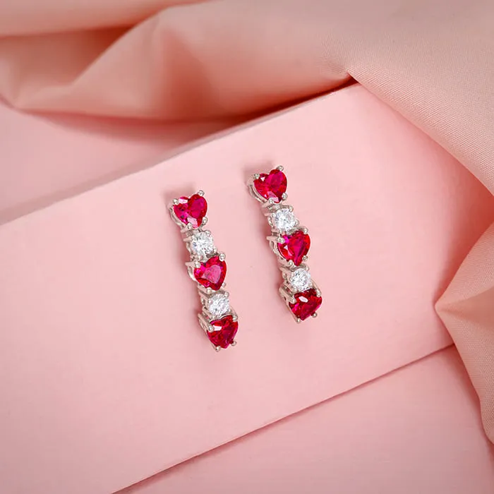 Silver Crimson Crush Earrings
