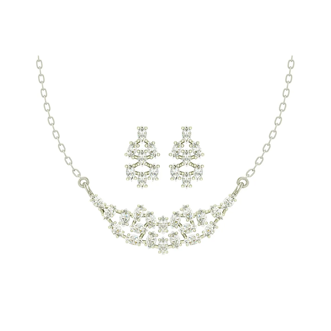 Silver Daisy Jewellery Set