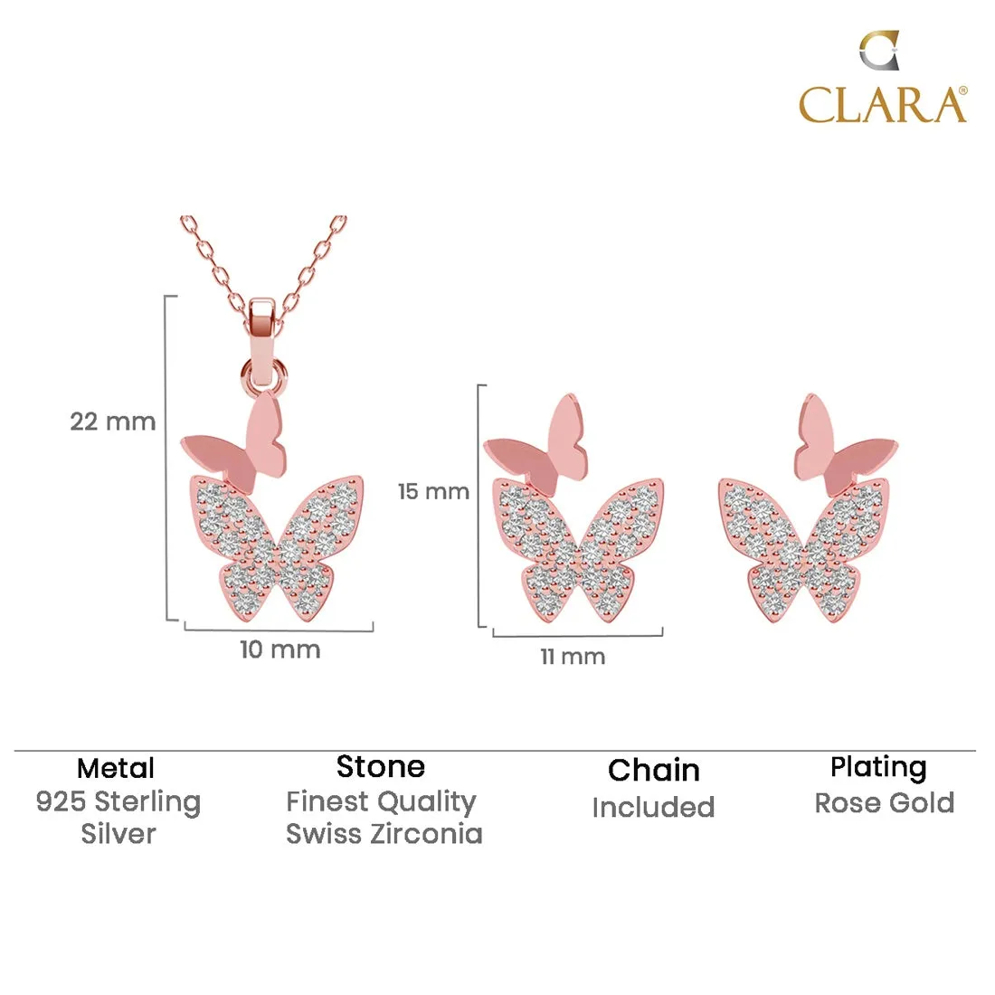 Silver Fairy Butterfly Jewellery Set