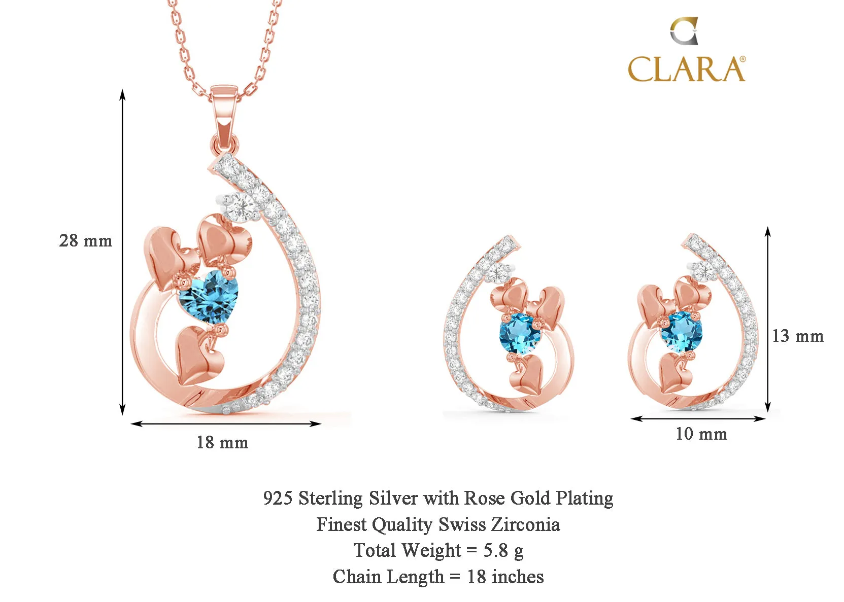Silver Heart Jewellery Set
