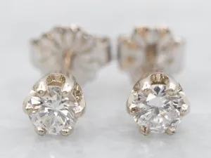 Six Prong Diamond Stud Earrings