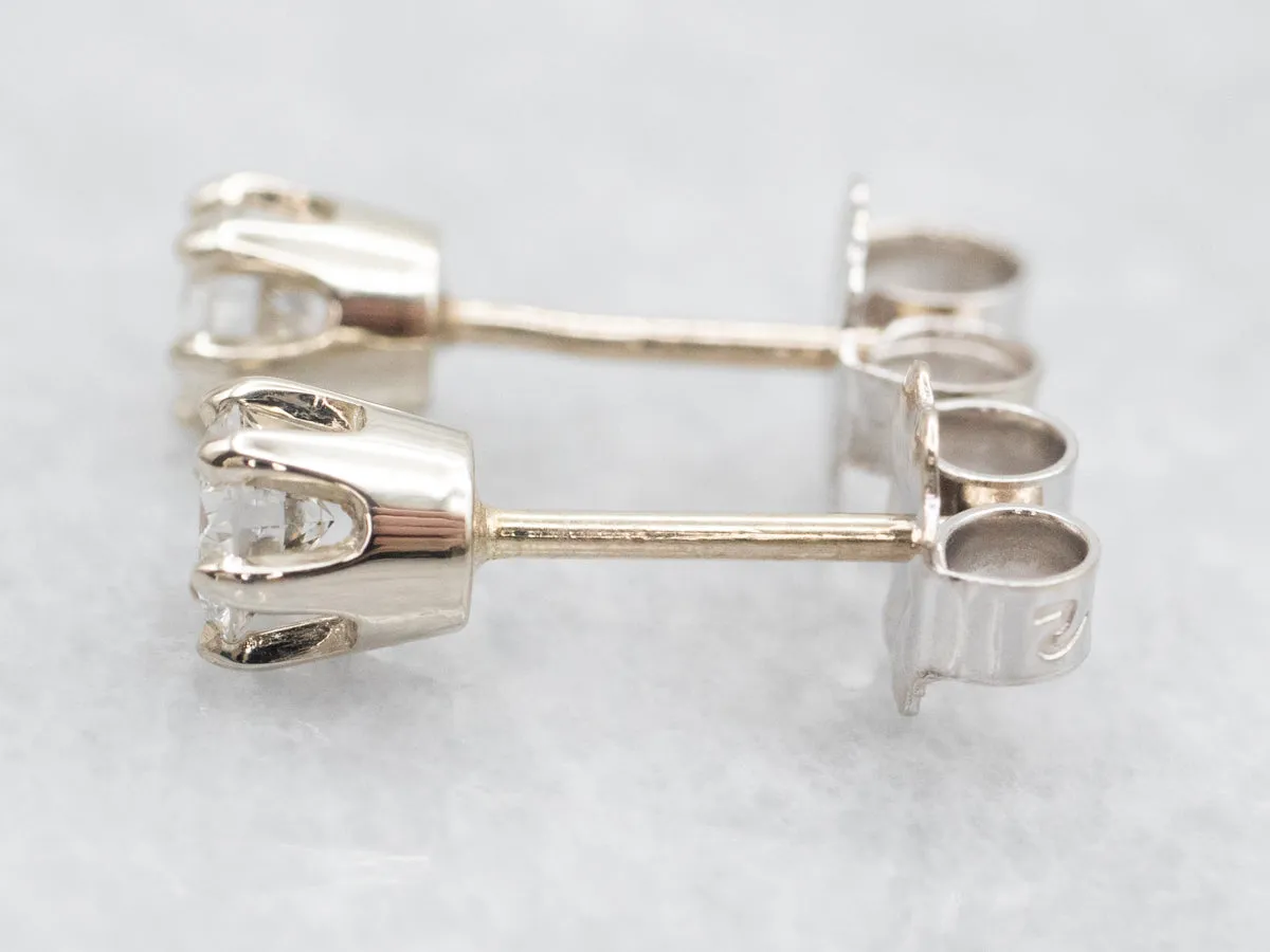 Six Prong Diamond Stud Earrings