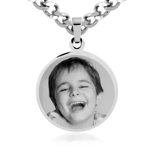 Small Circle Necklace - Photo Engraving