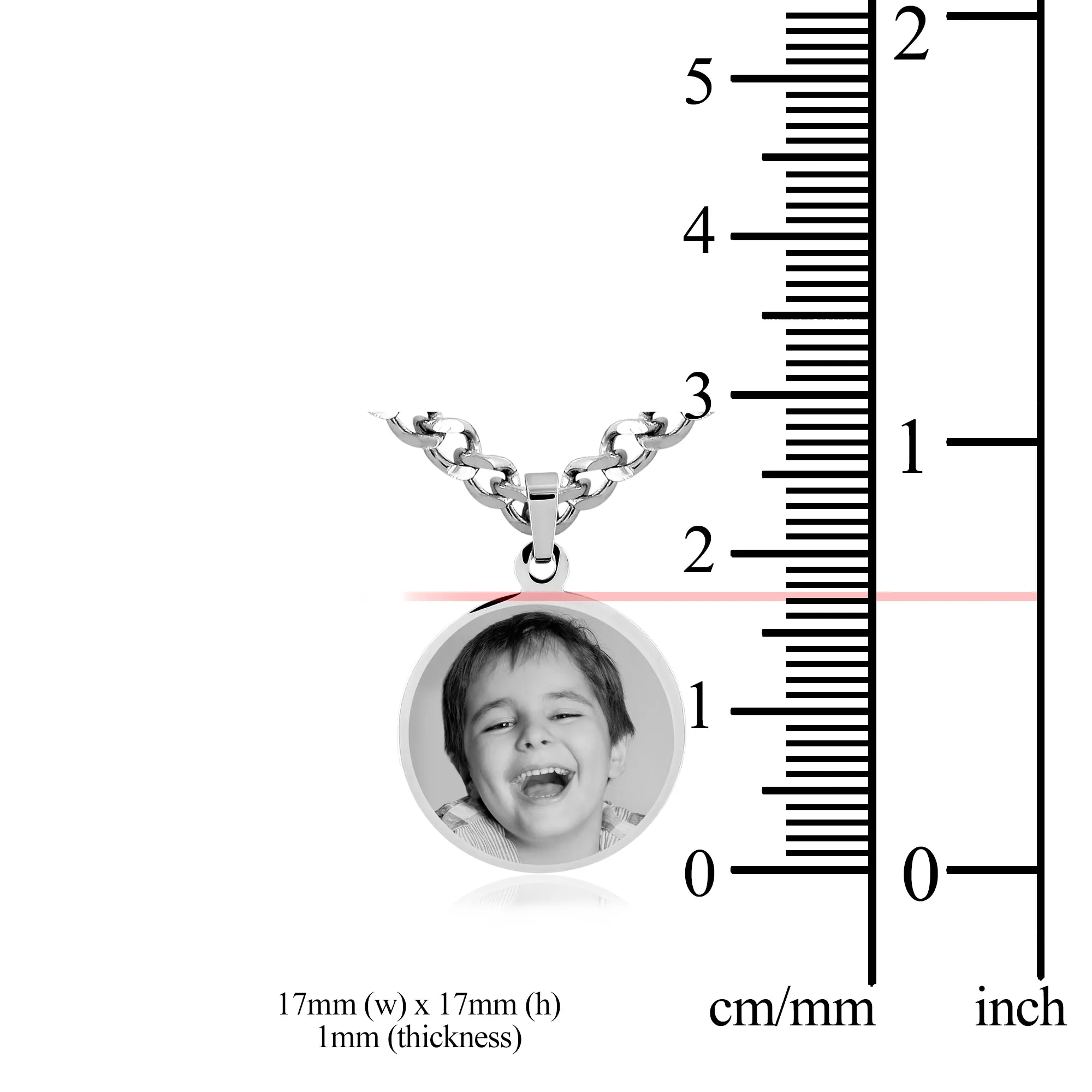 Small Circle Necklace - Photo Engraving