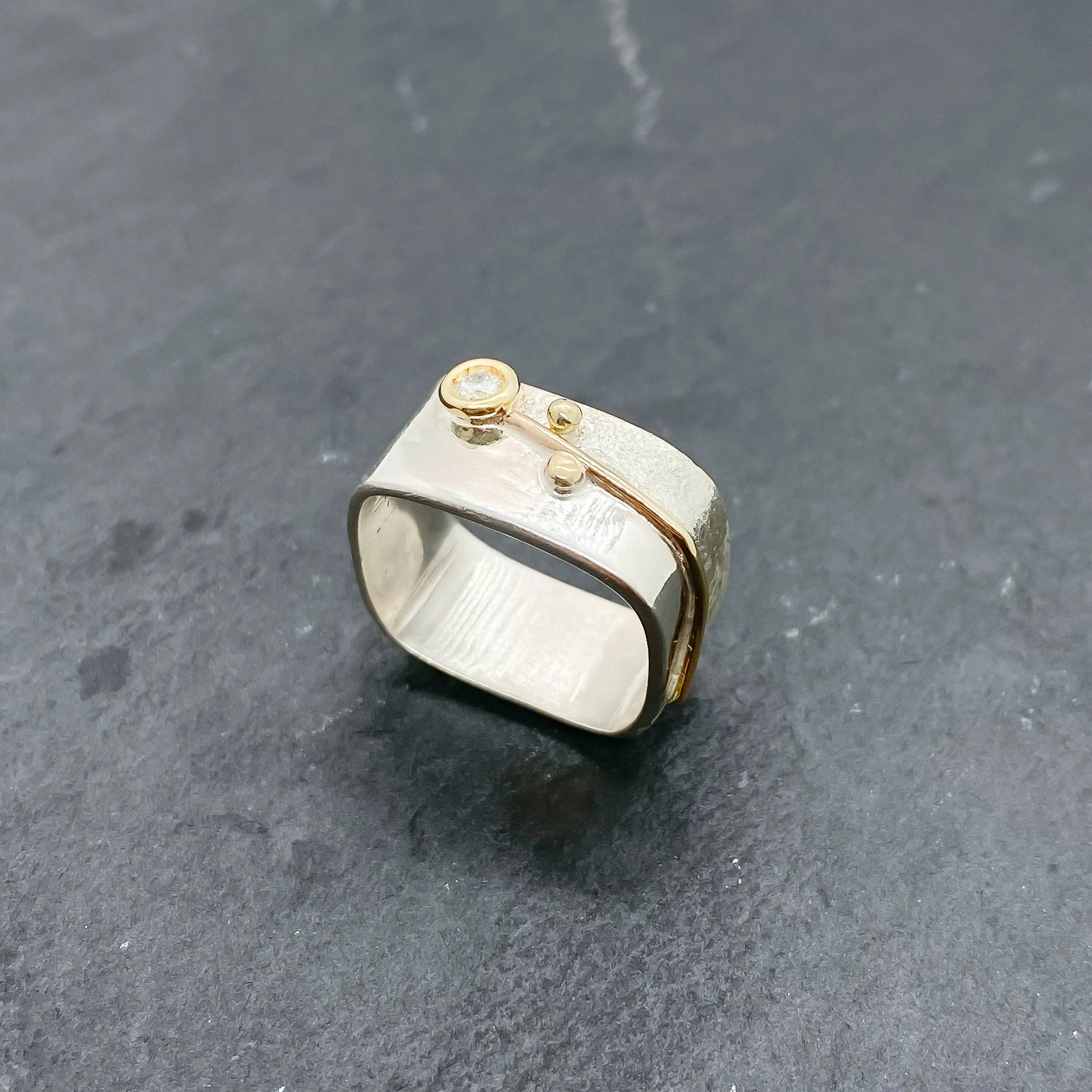 Spring Stacking Diamond Bezel Ring Size 6-6.5