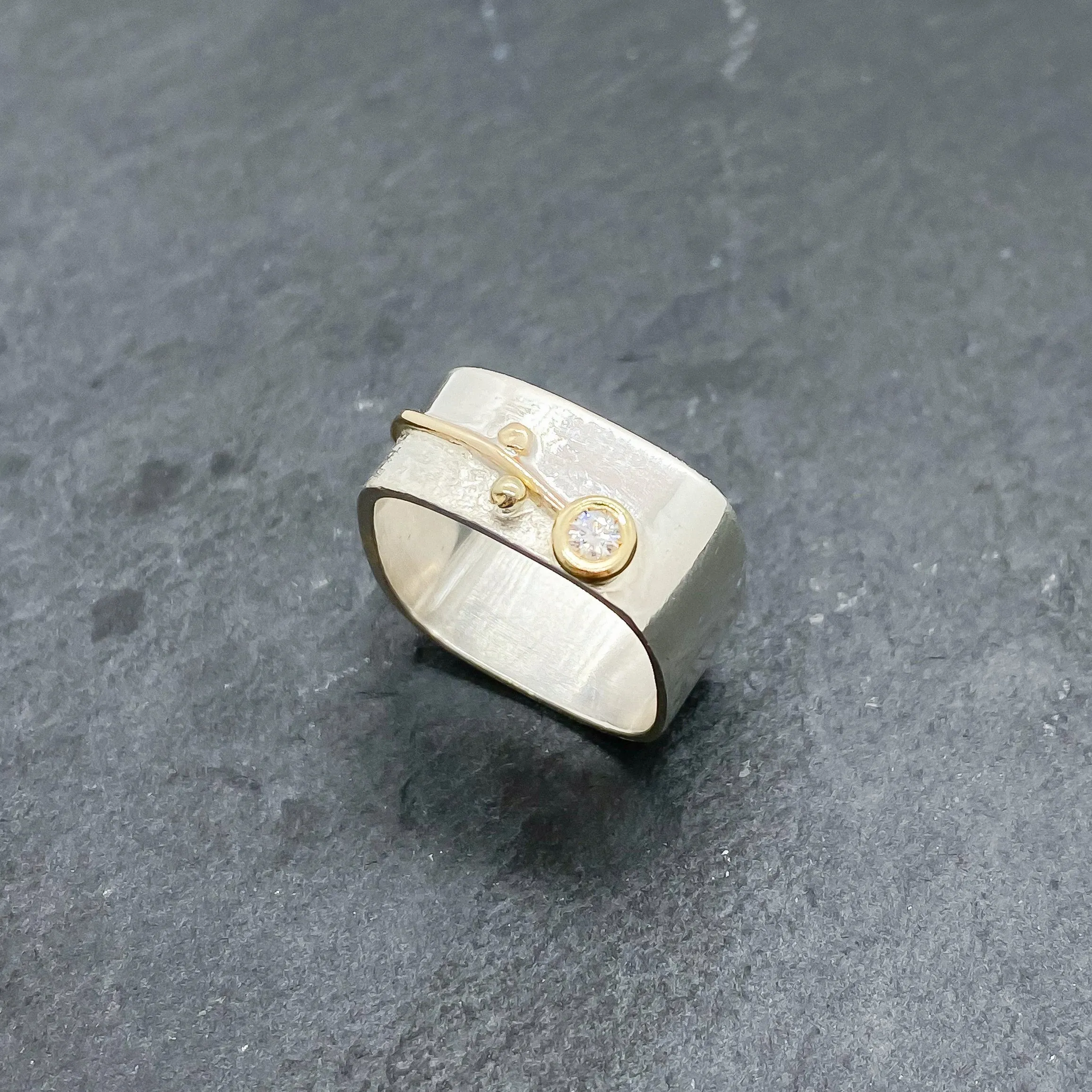 Spring Stacking Diamond Bezel Ring Size 6-6.5