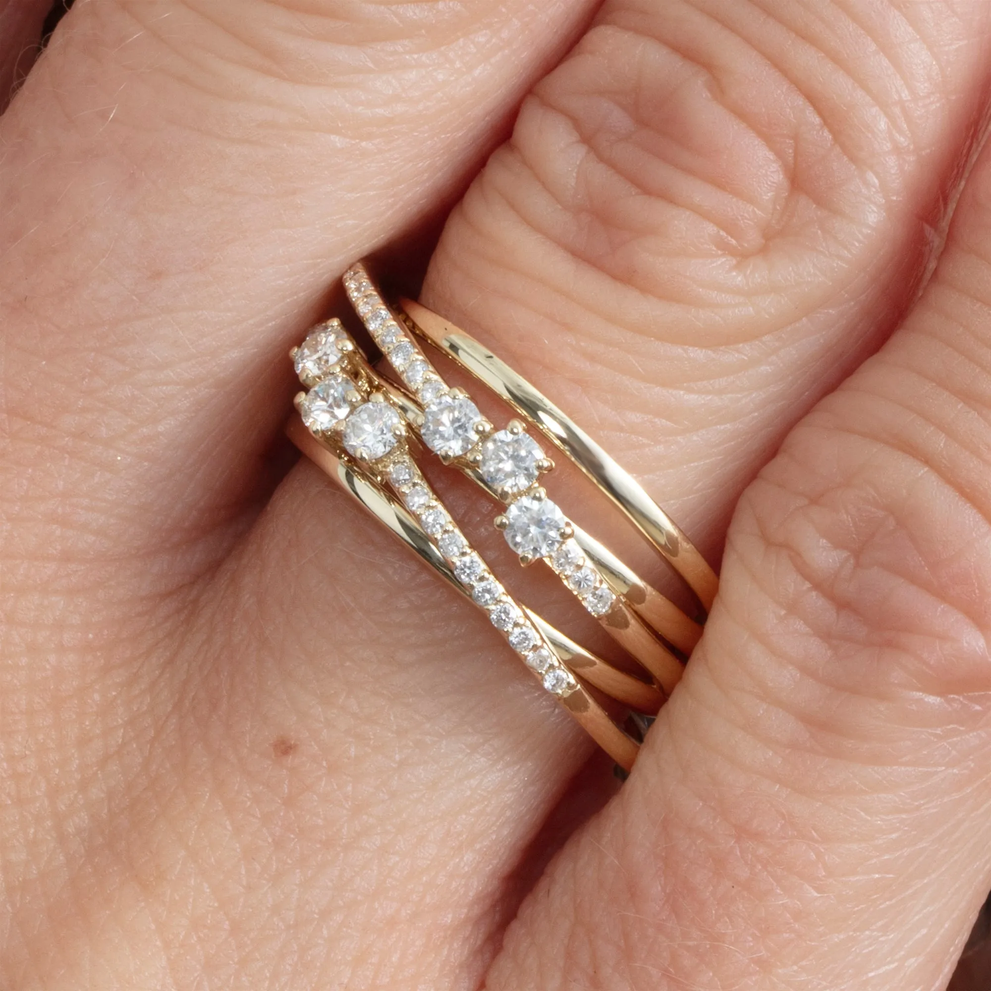 Stacked Diamond Engagement Ring, Monet