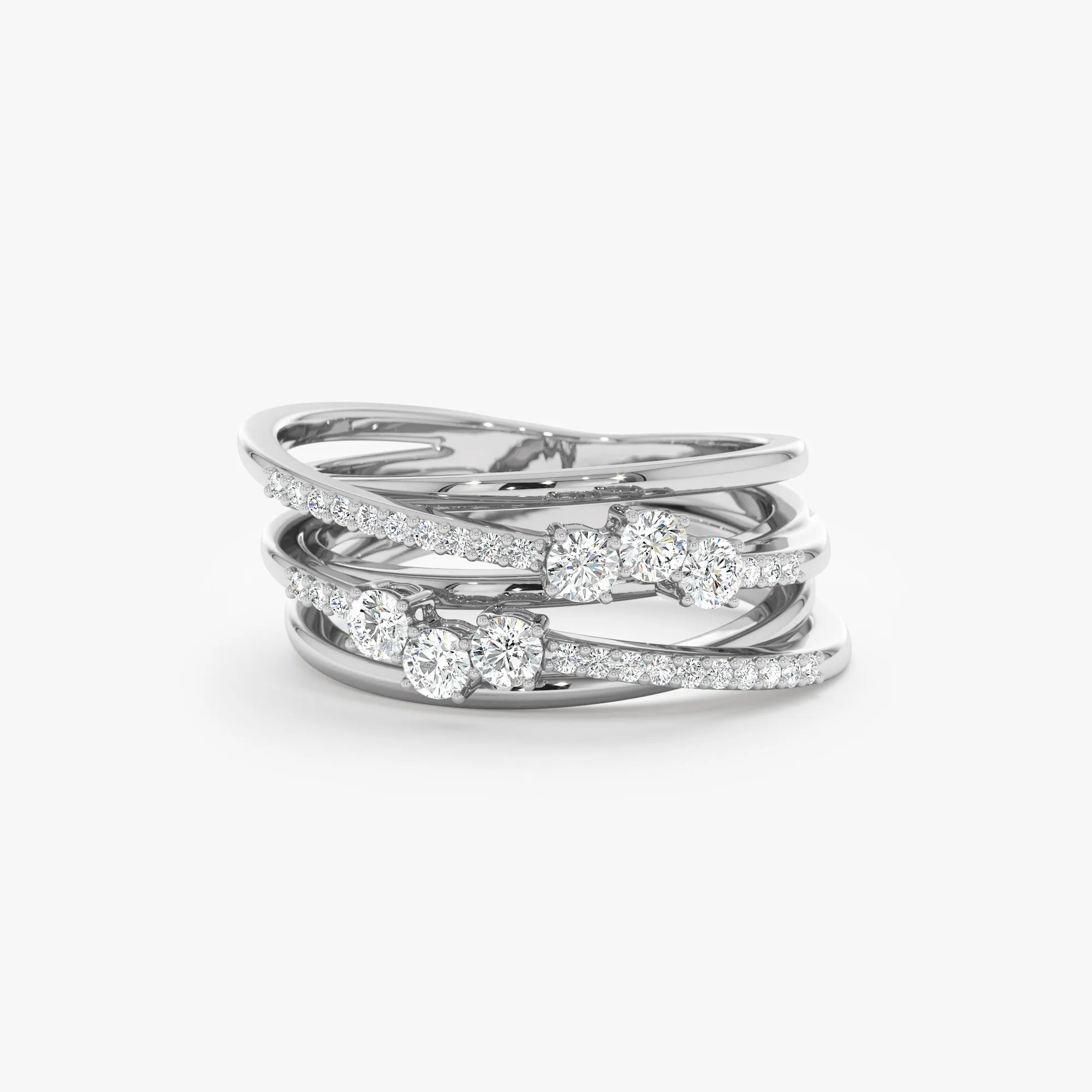 Stacked Diamond Engagement Ring, Monet