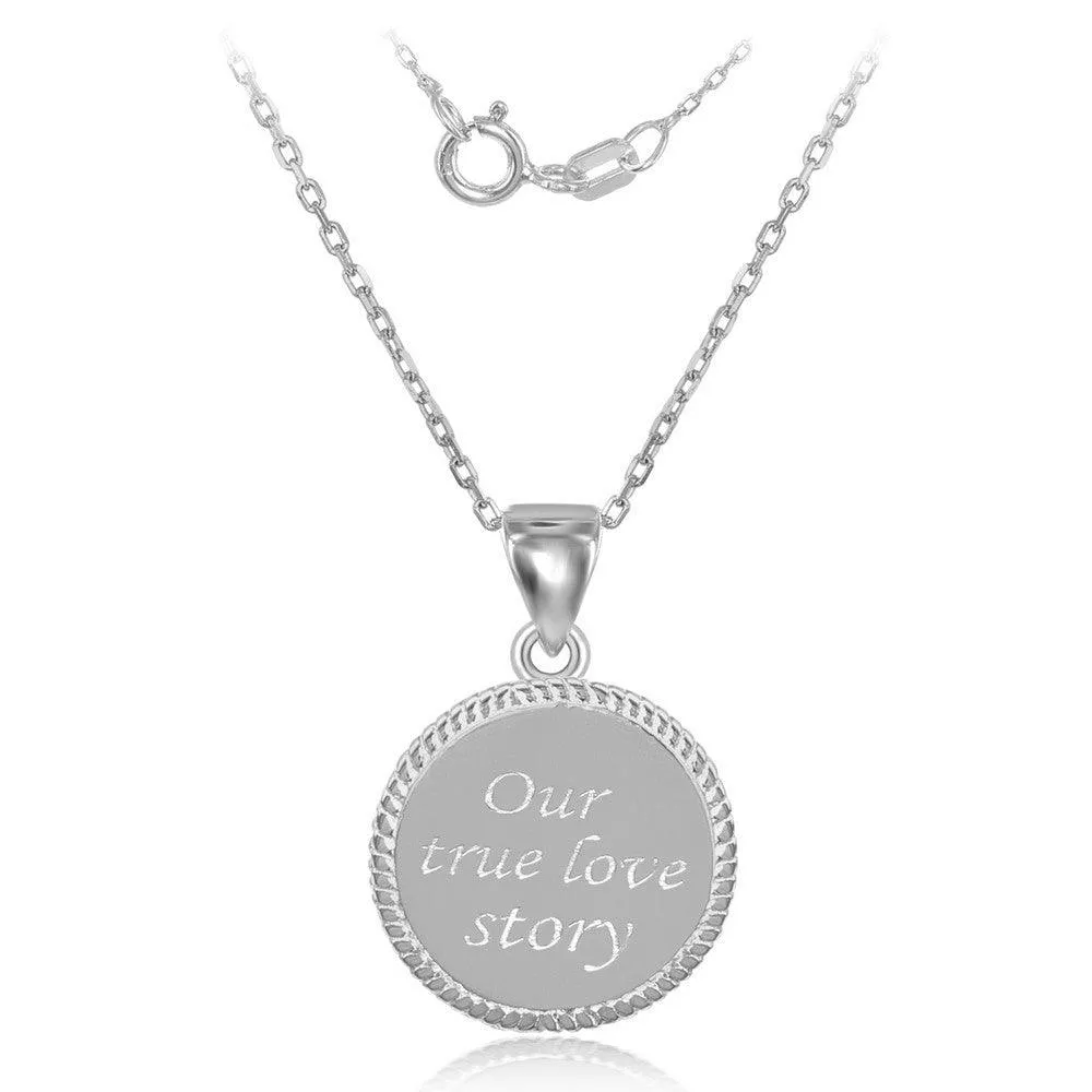 Sterling Silver "Our True Love Story" Pendant Chain