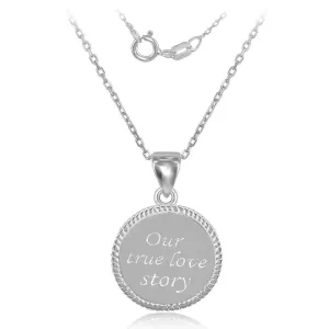 Sterling Silver "Our True Love Story" Pendant Chain