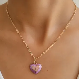 TFC Lavender Bloom Gold Plated Pendant Necklace