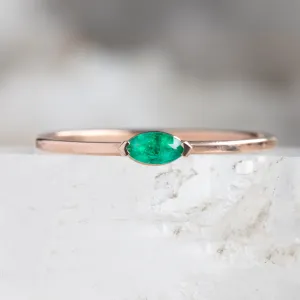The Teensy Emerald Ring | Yellow, Rose or White Gold