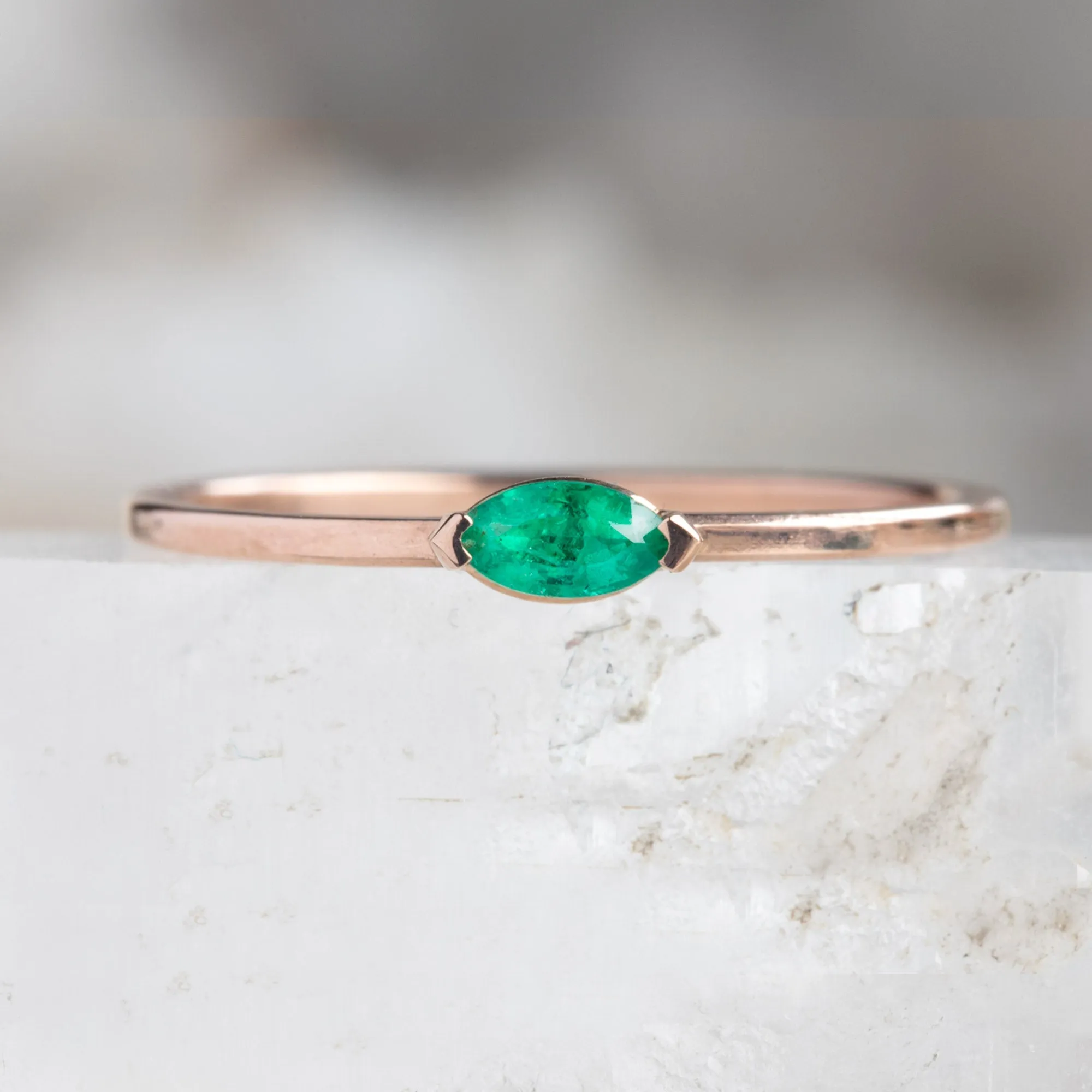 The Teensy Emerald Ring | Yellow, Rose or White Gold