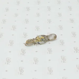 Three Ovals A Sweet Gold Quartz Brooch