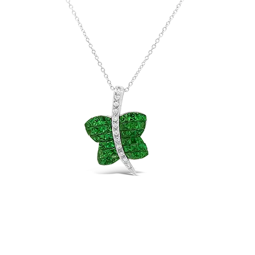 Tsavorite & Diamond Dragonfly Pendant