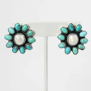 Turquoise and Mother of Pearl Earrings