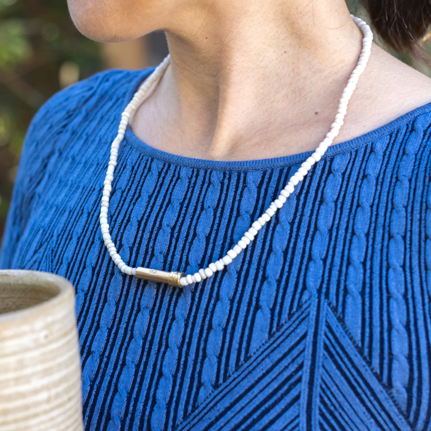 White Seed Wrap Bracelet / Wish Necklace